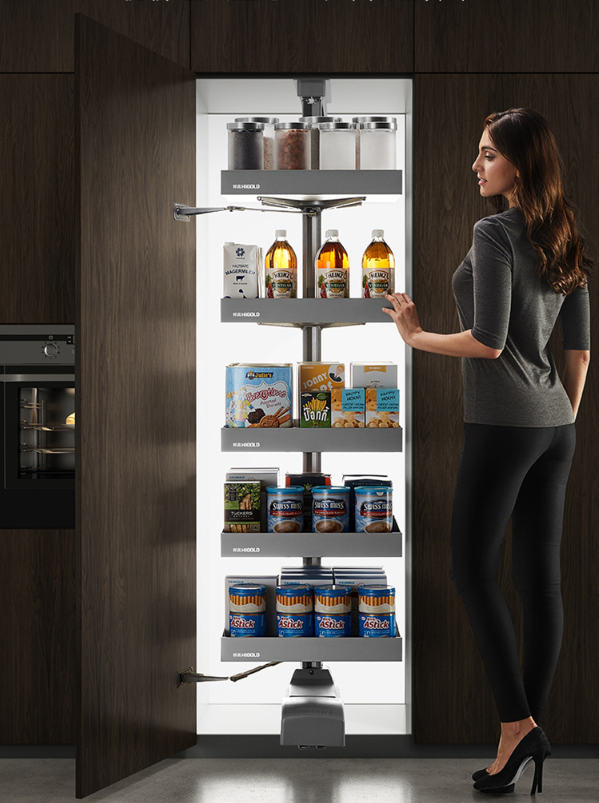 Durable Kitchen Wall Cabinet with Customized Veneer Color and Quartz Stone Countertop