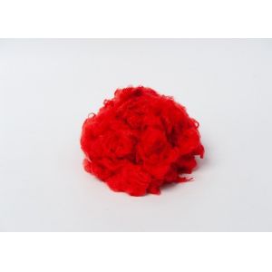 Red Regenerated Polyester Fiber , 1.5D-20D Material Polyester Fiber Crimp 8 Bows