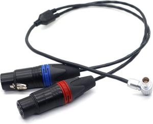China Arri Alexa Mini LF Audio Cable XLR 3 Pin To Right Angle 0B 6 Pin Male Connector Audio Double Channel factory