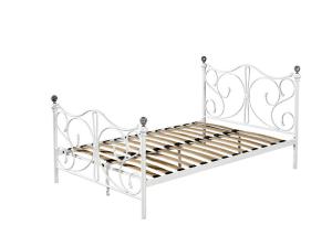China Double 1.2mm Wooden Slat Bed Frame Electrostatic Powder Coating factory