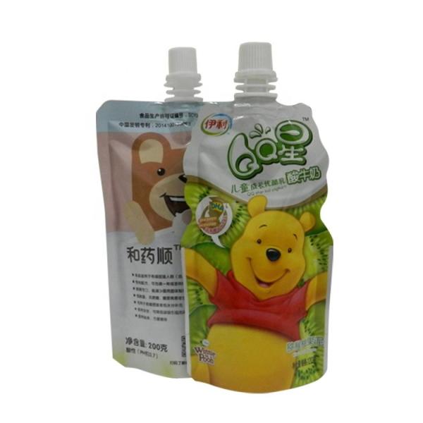 Biodegradable Cartoon Liquid Drink Spout Pouch Bags Stand Up Plastic Juice