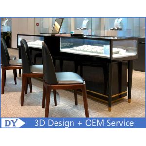 China Simple Nice Black Color Jewelry Counter Display With Cabinets factory