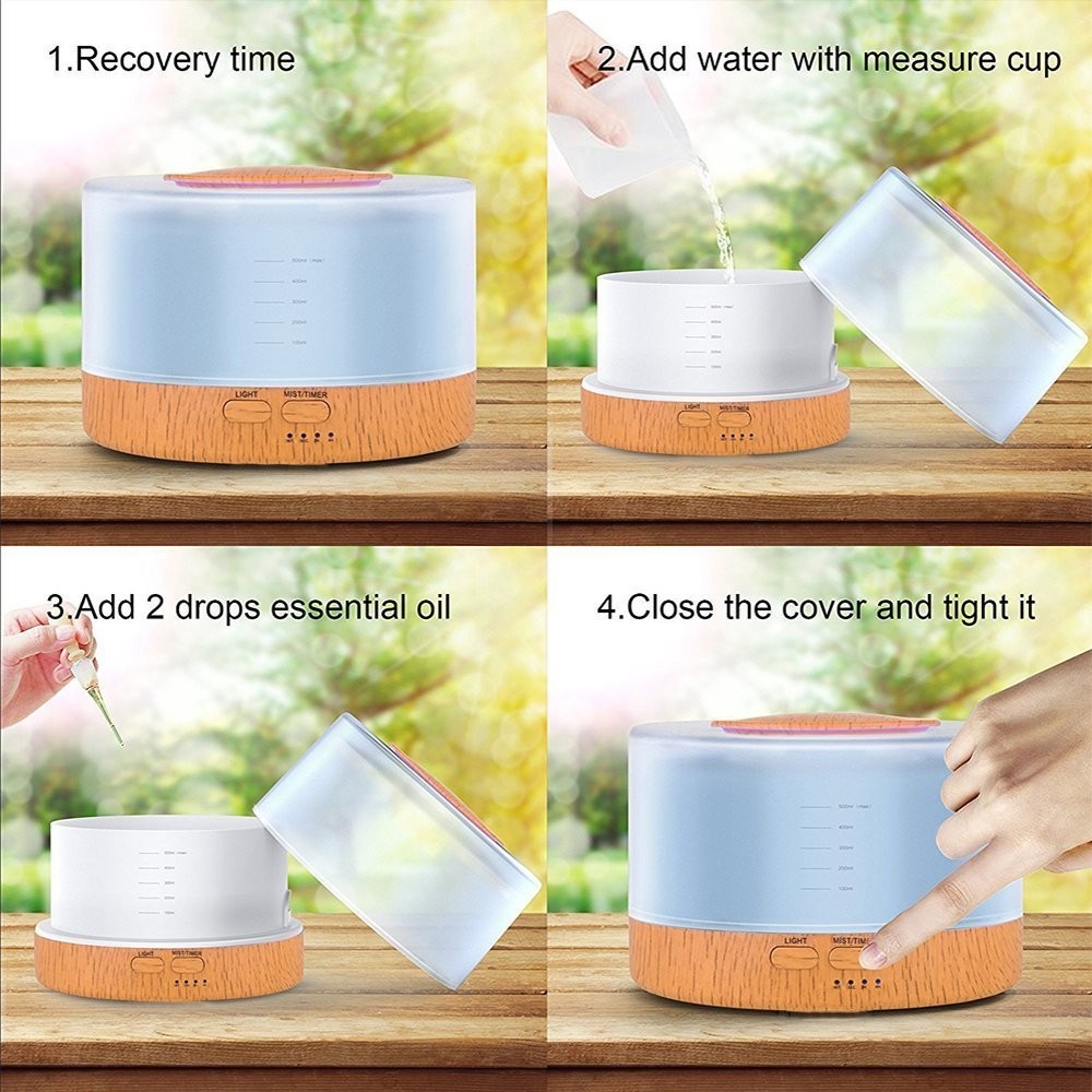 Ultrasonic Waterless Auto Off 500ml Plastic Aroma Diffuser