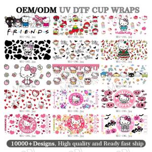 China UV DTF Cup Wrap Transfer Stickers For Cartoon Wipe Off Stickers Waterproof Crafting Cup Decal For Cups Furniture Craft factory