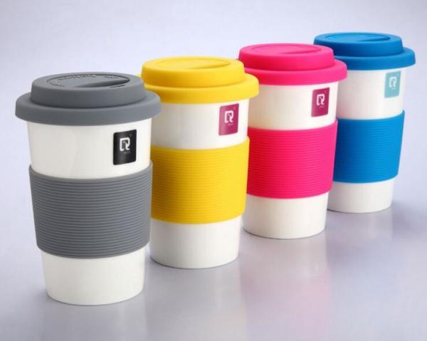 Candy Colour Silicone Rubber Coffee Cup Lid And Sleeve With High Quality Heat