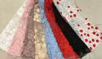 Floral Multi Colored Lace Fabric Beaded Embroidered Mesh Fabric For Fashion Show
