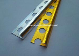 China Brushed Aluminium Metal Tile Edging Strip Polished Silver / Gold Surface factory