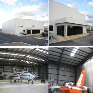 China Lightweight Steel Structure Hangar Fireproof Large Span Metal Aircraft Hangars factory