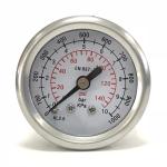 1.5" 10 bar Axial Direction Mount Manometer Dual Scale All Stainless Steel