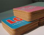 Sticker Lable Nature Cork Coaster with silkscreen logo, good for home and hotel