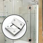 Brushed Nickel Glass Hinge 135 Degree Opening Angle Ideal for Glass Shower