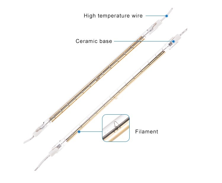 Haolgen Quartz Infrared Lamps 230V 600W R7S Gold Coating For Heating