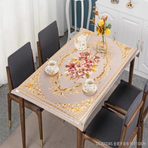 China Square Waterproof PVC Polyester Table Cover Roll for Customized Restaurant Tables factory