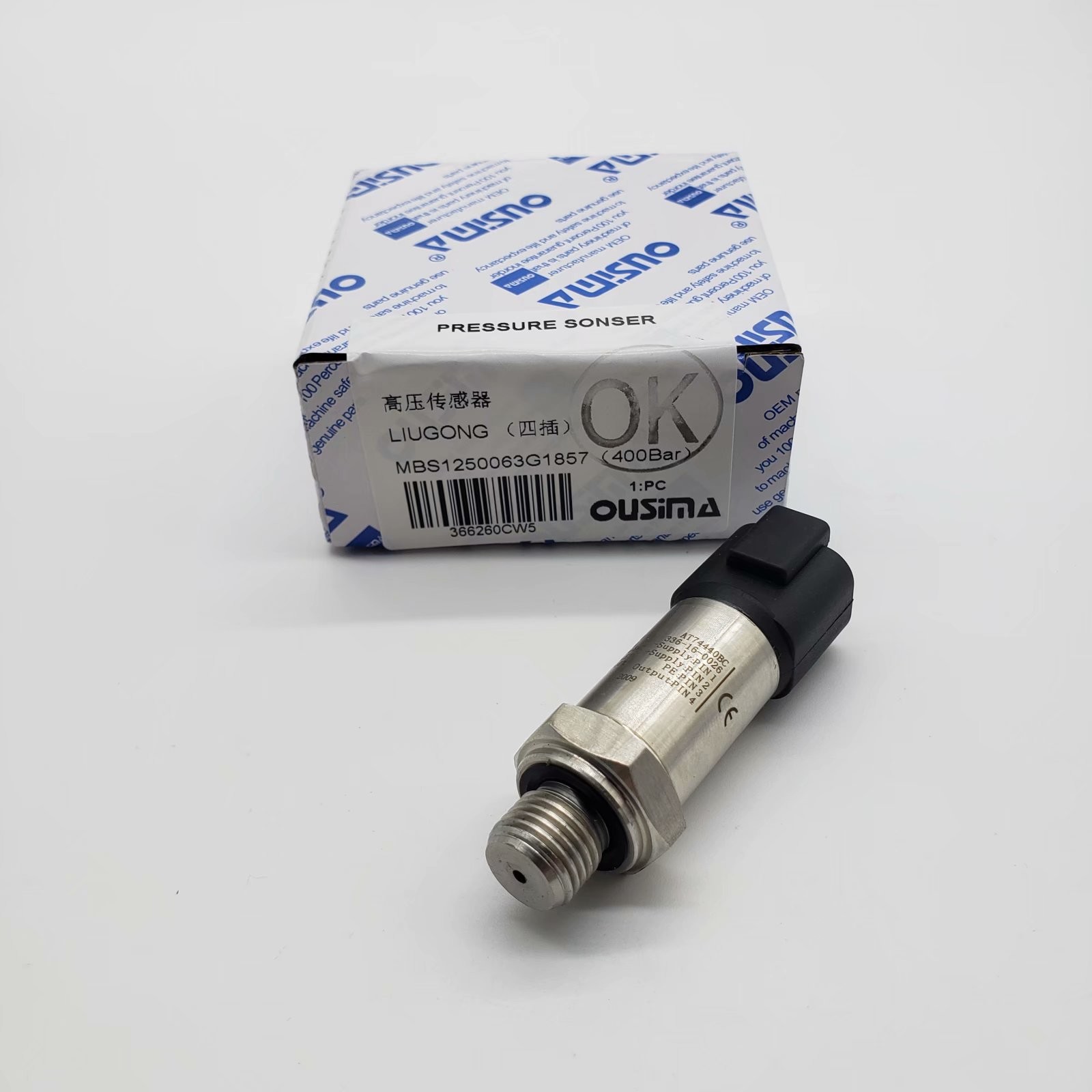 OUSIMA MBS1250063G1857 400 Bar High Pressue Sensor For Excavator LIUGONG