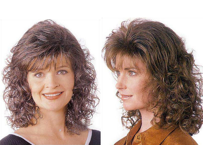 Synthetic Fiber Curly Wigs Elegant And Generous Synthetic Wigs For Party