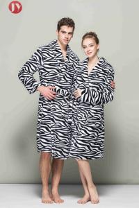 China Machine Wash Zebra Print Soft Bathrobe Family Pajamas OEM Accepted Home Hotel Spa factory