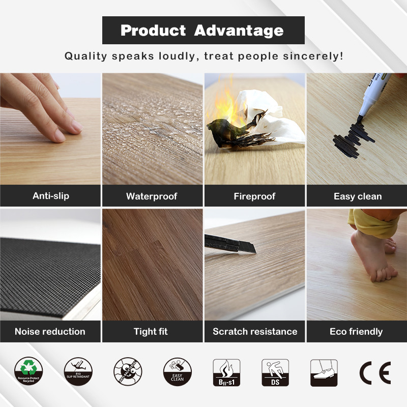 Easy Install Piso SPC Engineered Solid Wood Flooring Laminate Floor Spc Flooring Click Vinyl Stone Pvc Composite