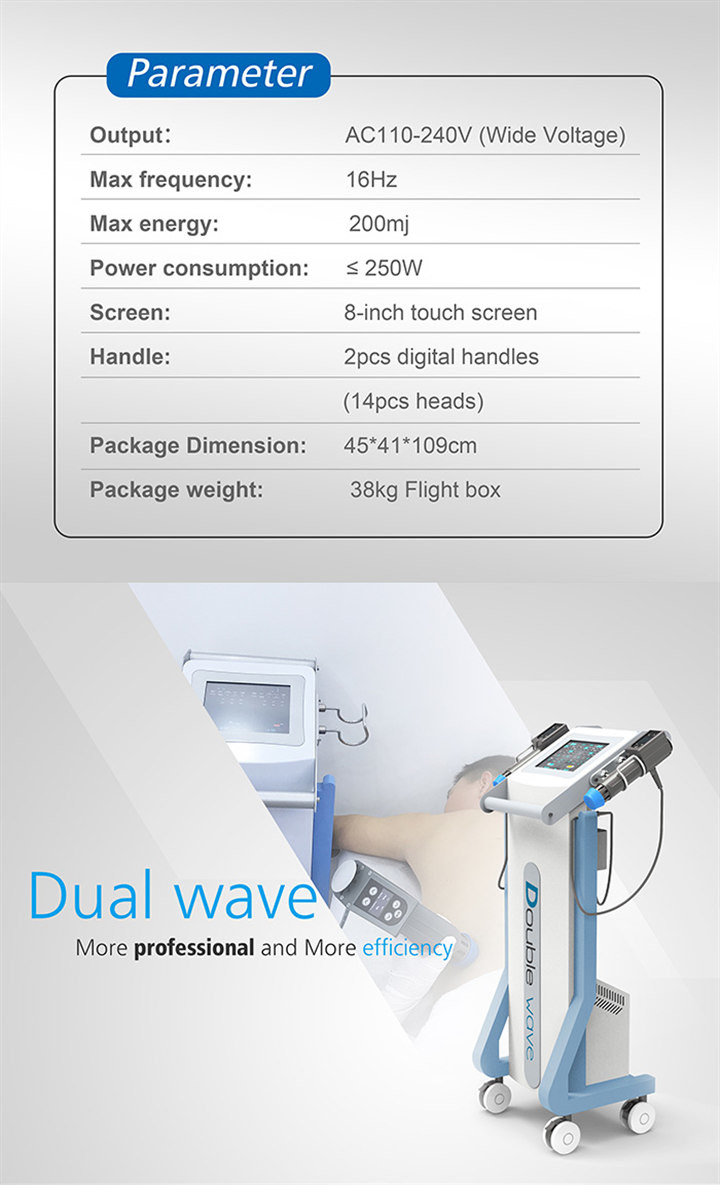 16Hz High Efficiency Shockwave Therapy Machine With Two Handles Easy Operation