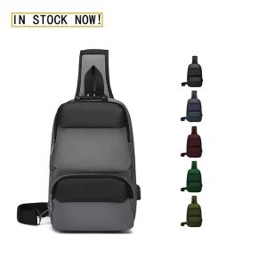 China Men's Unisex Chest Sling Bags Anti Theft Shoulder Bag With USB Charging Port factory