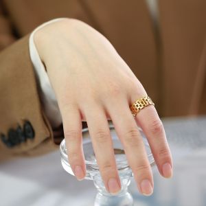 Wedding Stainless Steel Rings 8mm Gold Plated Third Party Appraisal With Hollow