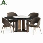 Modern Luxury Deluxe Gold Metal Fabric Single Chair Hotel Banquet Restaurant