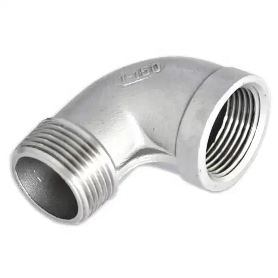 Stainless Steel 304 316 90 Degree Threaded Elbow Pipe Fittings for Plumbing Supplies