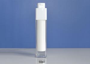 China Transparent AS 50ml Cosmetic Airless Bottle 161mm Height Rectangular factory