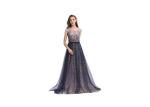 Purple Chiffon Sleeveless European Style Evening Dresses For Woman Party