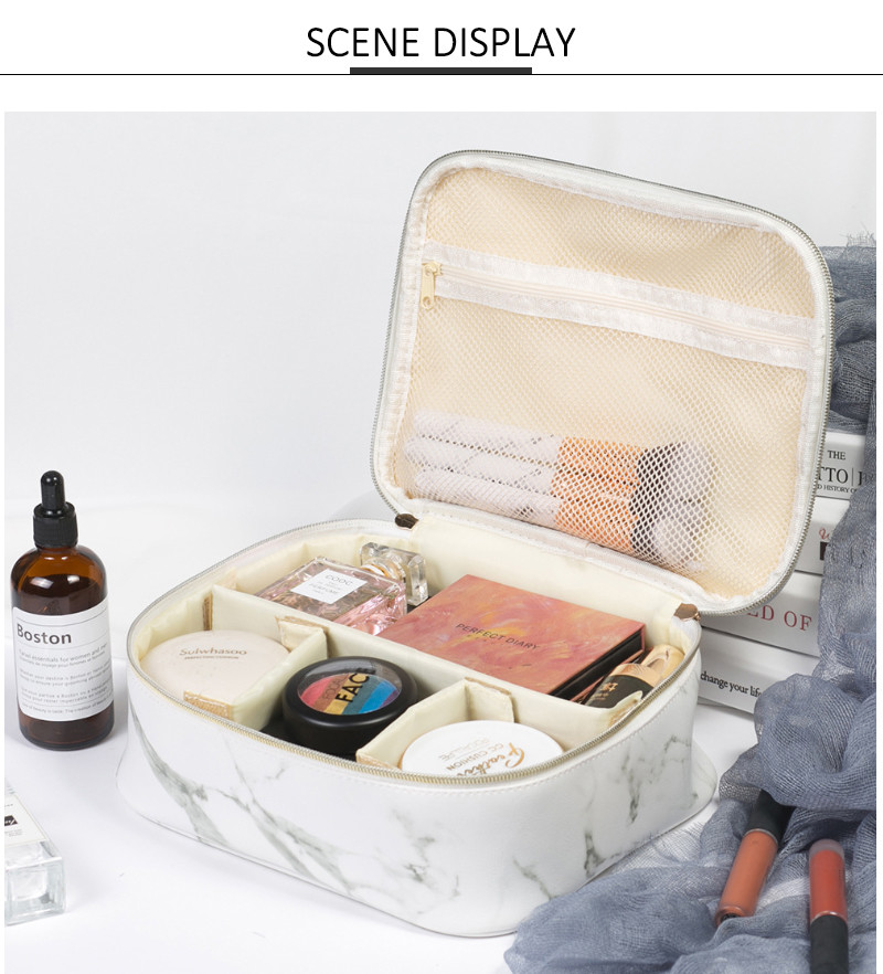 Eco Friendly Ladies Travel Marble PU Makeup Storage Bag