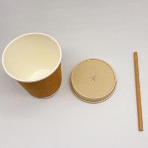 China Anti Leak Cold Drink Recyclable Paper Cups 80mm 90mm With Lid factory