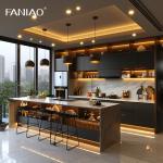 Villa Melamine Grey Luxury Large Solid Wood modern Kitchen Cupboard Pantry