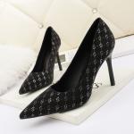 8666-8 Europe And The United States Sexy Pointed Shallow Mouth High Heels