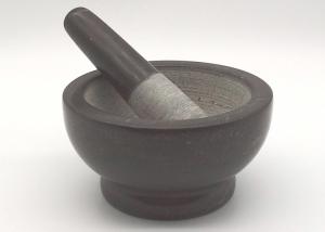 China Black Stone Mortar And Pestle , Garlic Grinder Stone Environment Friendly factory