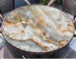 Rock pattern glass table