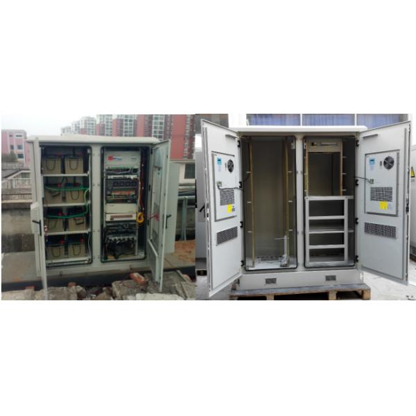 Two Bay 30U Base Station Cabinet Integrated Temperature Control Double Layer