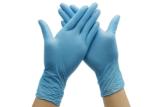 Slip Resistant blue disposable gloves , Sterile Nitrile Gloves Flexible