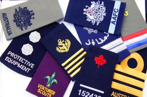 China Custom Color Size Velcro On Twill Embroidered Shoulder Patches for Unit Form factory
