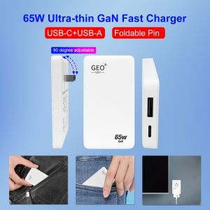 20V 65w 3.25A GaN Fast Charger USB A / USB C Fast Charging Travel Adapter