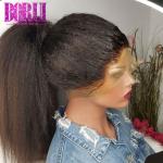 100% Virgin 360 Lace Frontal Wig Brazilian Yaki Straight Natural Black