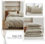 Solid Color 100% Linen Duvet Cover Set 3pcs Customizable Design