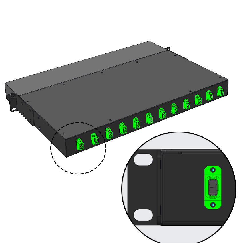 MPO / LC 96 Cores Optical Terminal Box Transceiver Video Switch Rack