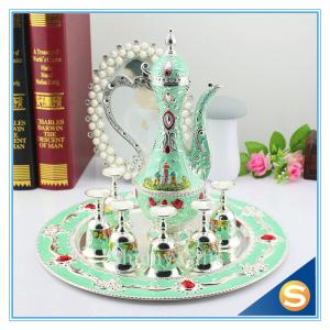China Shinny Gifts GuangDong Factory Russian Style Wine Set Enamel Handmade Home Decorative Metal Trim Craft TXX factory