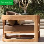 Water-resistant Fabric Cushion Excellent Natual Teak Outdoor Sofa Set Teak