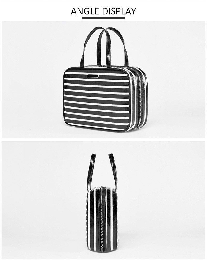 Zipper Large Capacity Waterproof PU Wash Toiletry Bag For Women