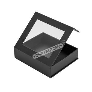 Black Matte Magnetic Rigid Box Premium Packaging For Clothes With PVC Window