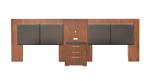 Walnut wood veneer upholstery king/queen size wooden headbaord for 5-star hotel