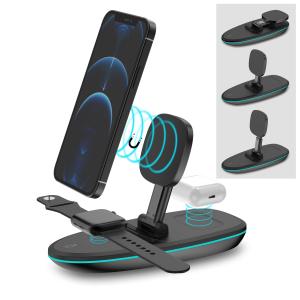 China Portable 15W Wireless Charger Station Fast Magnetic Charging For IPhone Multifunction factory