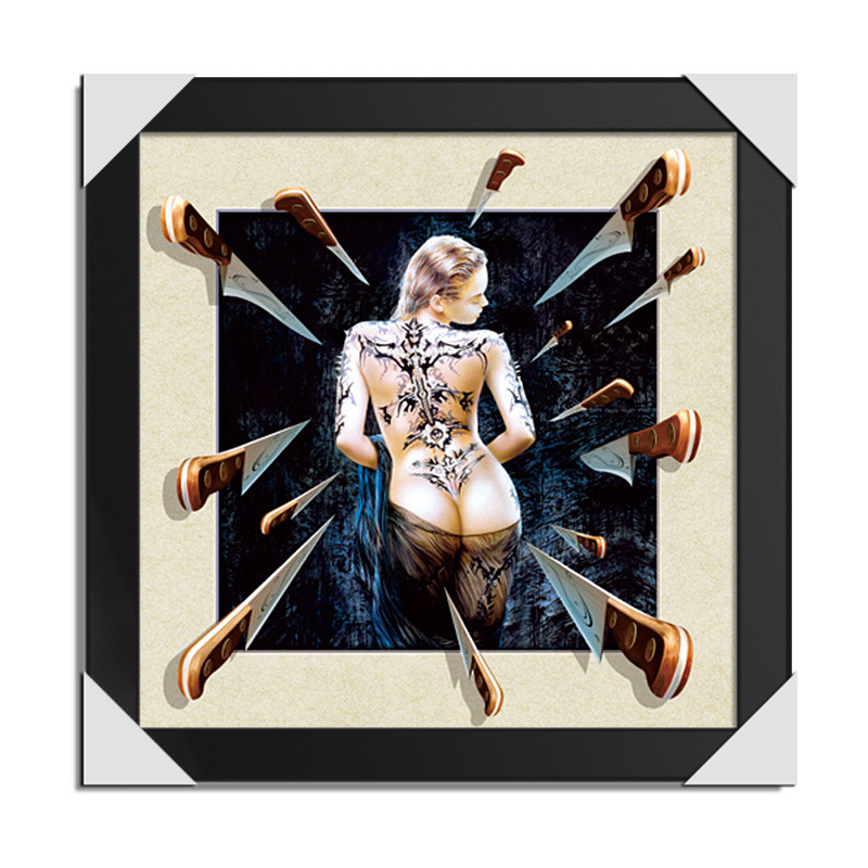 Carton Girl Design 3D Lenticular Pictures Make Ice On Colors 40*40CM Size