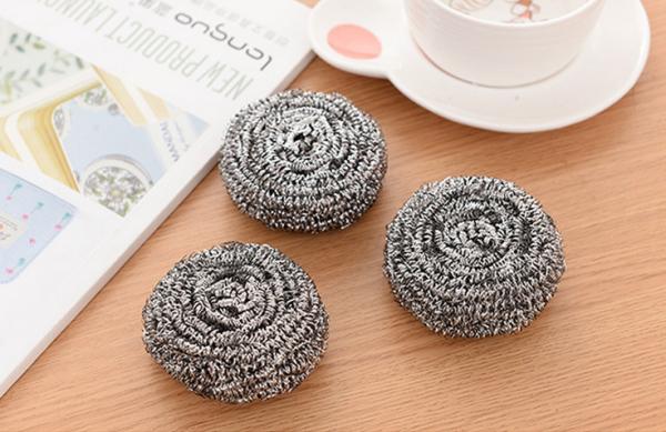 Spiral Shape Stainless Steel Cleaning Pads , Steel Scrubbing Pads Without