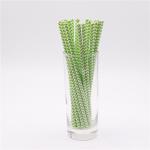 197mm 6mm Party Supplies Green And White Holiday Disposable Paper Straws